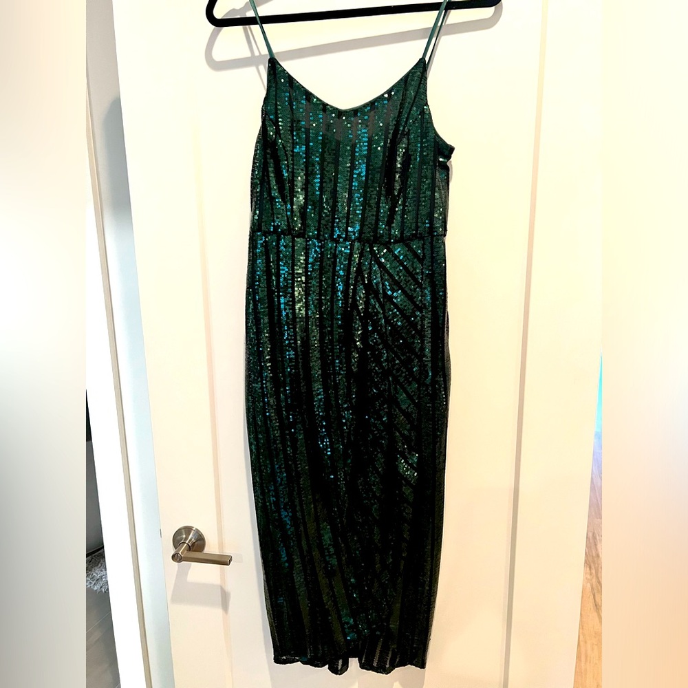 Nanette Lepore Emerald Green Sequin Cocktail Dress Size 8